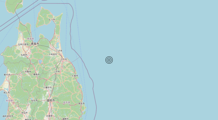 Terremoto Near east coast of eastern Honshu, Japan [Sea: Japan] – Magnitudo 5.9