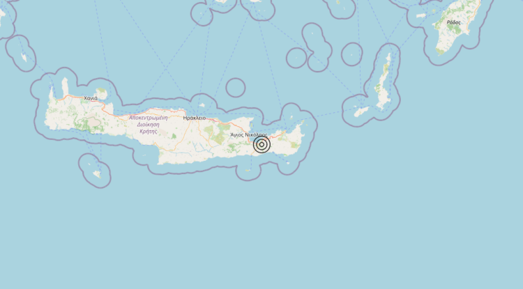 Terremoto Crete, Greece [Land: Greece] – Magnitudo 4.9