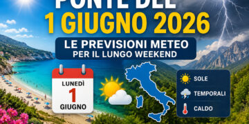 Ponte del 1 giugno 2026: che tempo farà in Italia? Prime tendenze meteo dell’estate Ponte del 1 giugno 2026: che tempo farà in Italia? Prime tendenze meteo dell’estate