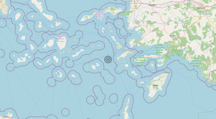Terremoto Dodecanese Islands, Greece [Sea: Greece] – Magnitudo 4.7