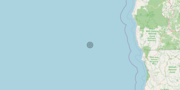 Terremoto Off coast of Oregon, United States [Sea: United States] – Magnitudo 5.8