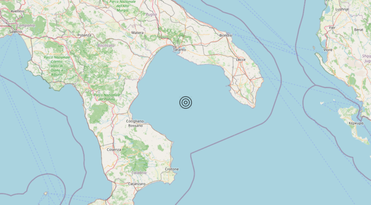 Terremoto Mar Ionio Settentrionale [Mare] – Magnitudo 3.0