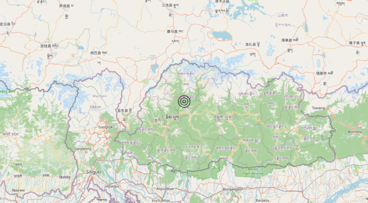 Terremoto Bhutan – Magnitudo 5.8