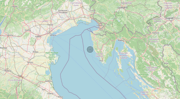 Terremoto Adriatico Settentrionale [Mare] – Magnitudo 3.4