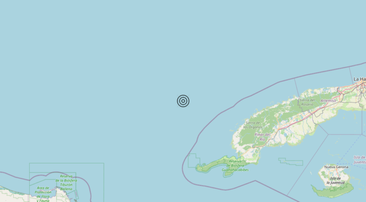 Terremoto Cuba region [Sea: Cuba] – Magnitudo 6.1