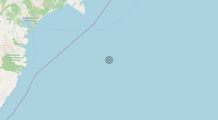 Terremoto Off east coast of Kamchatka Peninsula, Russia [Sea: Russia] – Magnitudo 5.8