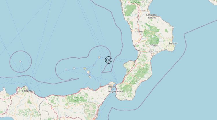 Terremoto Tirreno Meridionale [Mare] – Magnitudo 4.7