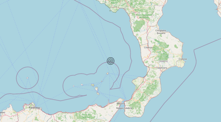 Terremoto Tirreno Meridionale [Mare] – Magnitudo 3.3