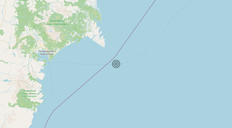 Terremoto Off east coast of Kamchatka Peninsula, Russia [Sea: Russia] – Magnitudo 6.6