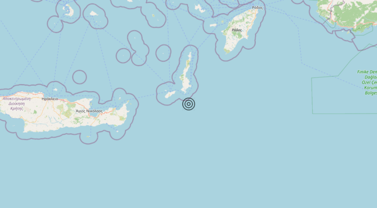Terremoto Dodecanese Islands, Greece [Sea: Greece] – Magnitudo 5.0