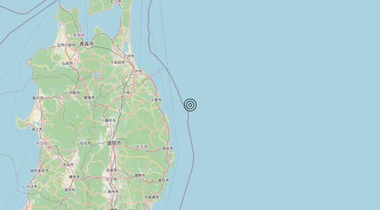 Terremoto Near east coast of eastern Honshu, Japan [Sea: Japan] – Magnitudo 7.0