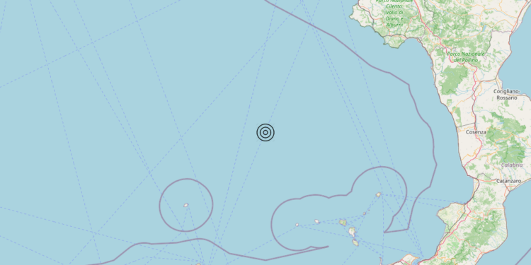 Terremoto Tirreno Meridionale [Mare] – Magnitudo 3.2