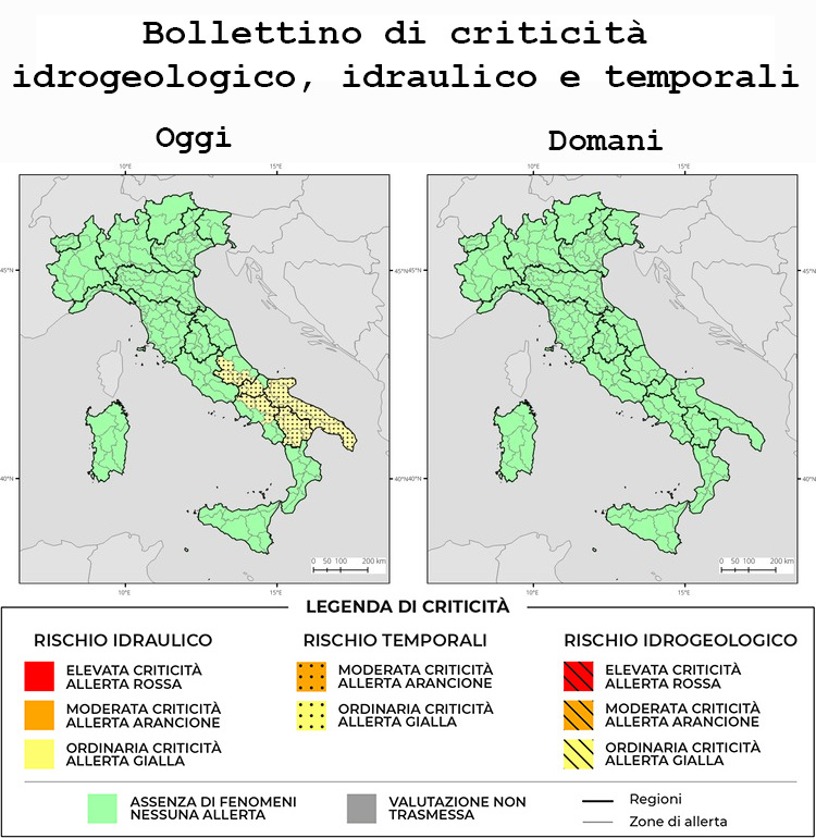 Bollettino di allerta meteo del 12/07/2026