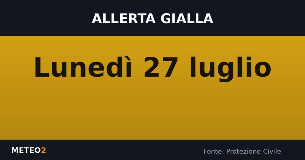 Bollettino di allerta meteo del 27/07/2026