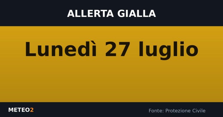 Bollettino di allerta meteo del 27/07/2026