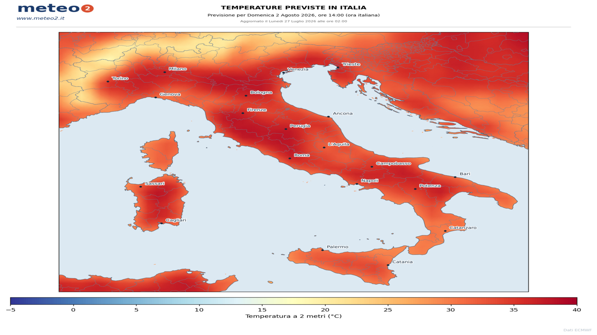 Ondata di calore tra fine luglio e inizio agosto