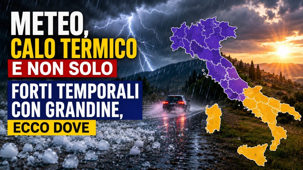 Dal 21 luglio, il meteo sarà caratterizzato temporali e rovesci con possibili grandinate