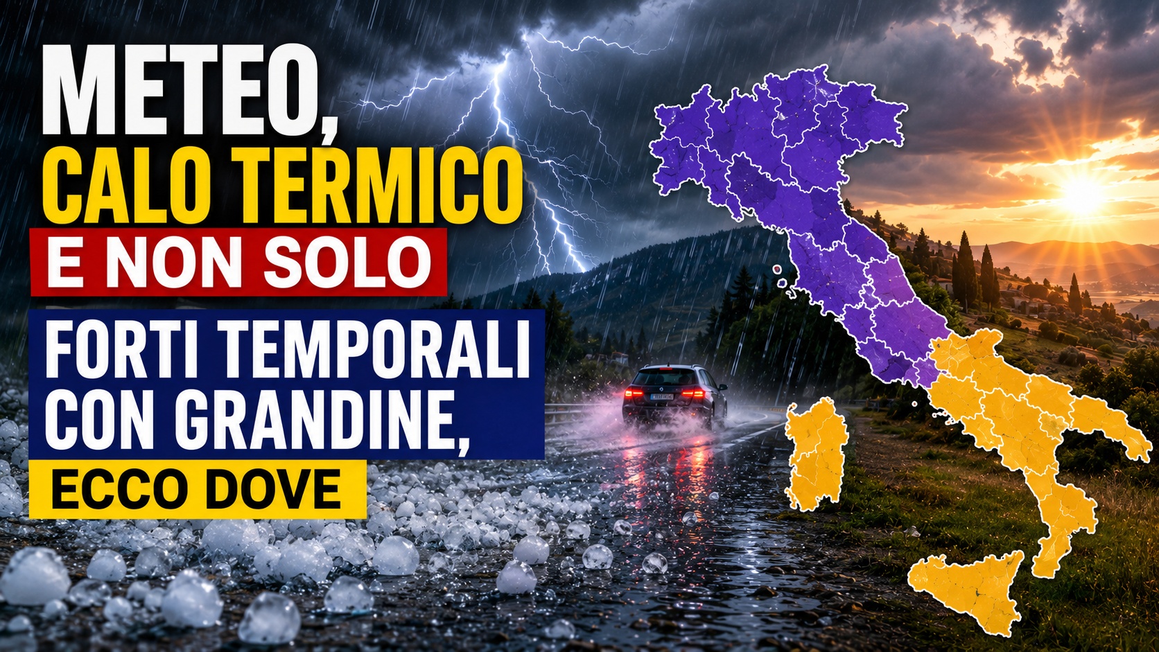 Meteo, calo termico e non solo. Forti temporali con grandine, ecco dove
