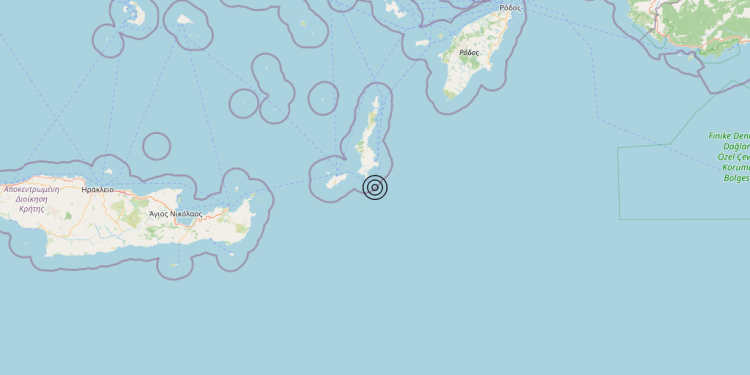 Terremoto Dodecanese Islands, Greece [Sea: Greece] – Magnitudo 5.3