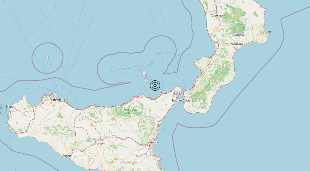 Terremoto Costa Siciliana nord-orientale (Messina) – Magnitudo 3.2 Terremoto Costa Siciliana nord-orientale (Messina) – Magnitudo 3.2