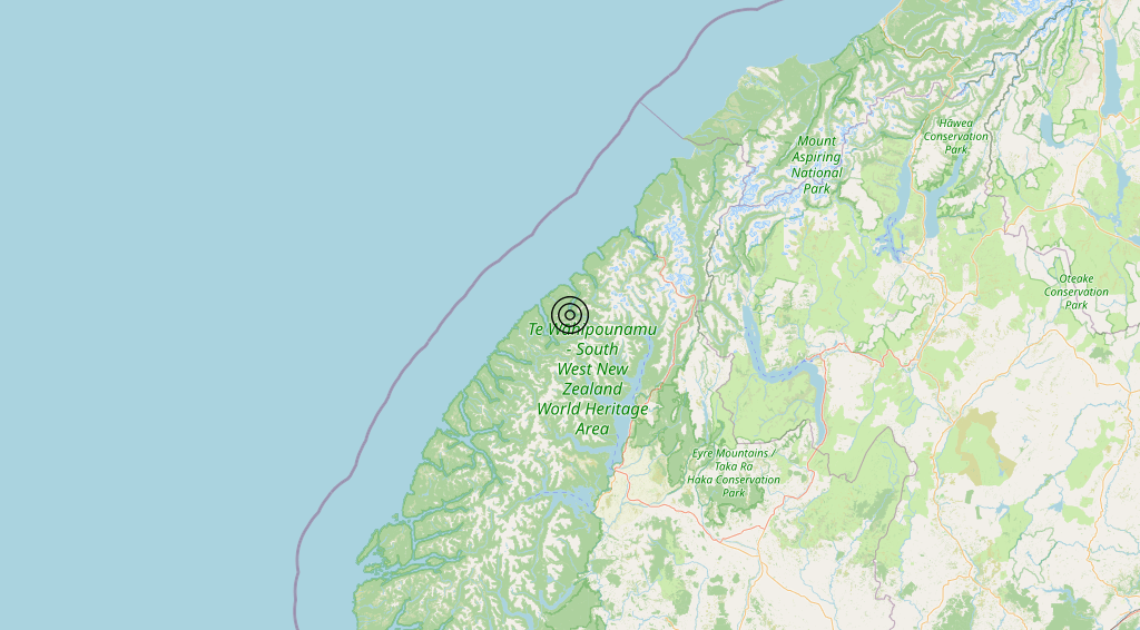 Terremoto South Island, New Zealand [Land: New Zealand] – Magnitudo 5.9